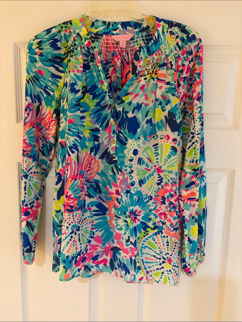 EUC Lilly Pulitzer Multicolor Floral Blouse size XS
